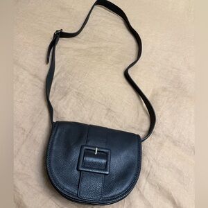 Talbots Black pebbled Leather elegant Crossbody Bag